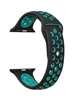 Pearl in Oyster Replacement Band For Apple Watch Series 3 42mm Black/Lake Cyan  - Image 1