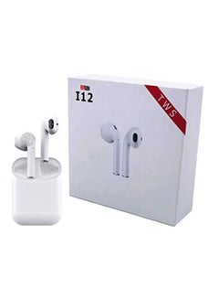i12 Bluetooth In-Ear Earphones With Charging Case White