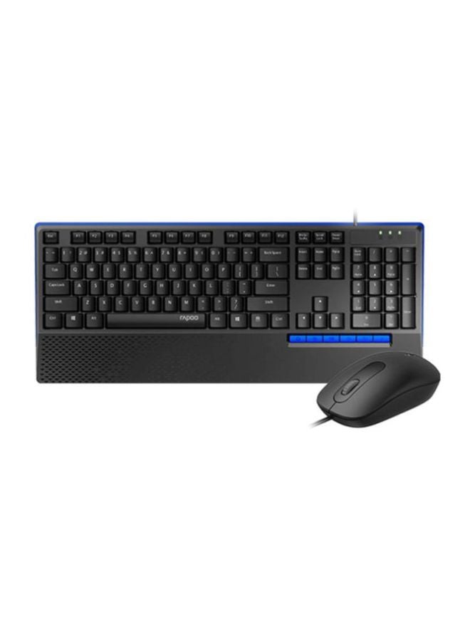 Rapoo - Wired Keyboard And Mouse Set Black - Image 1