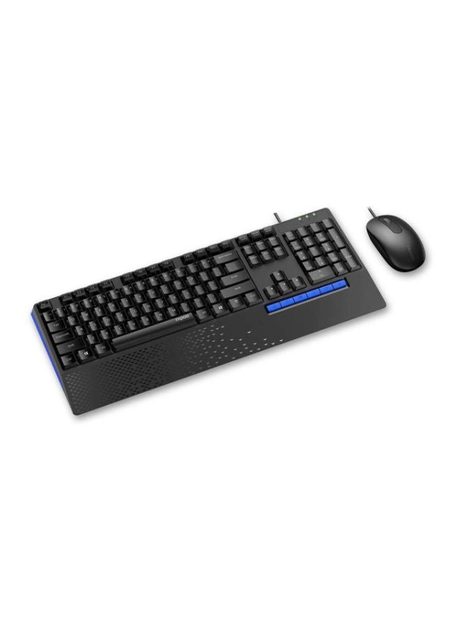 Rapoo - Wired Keyboard And Mouse Set Black - Image 1