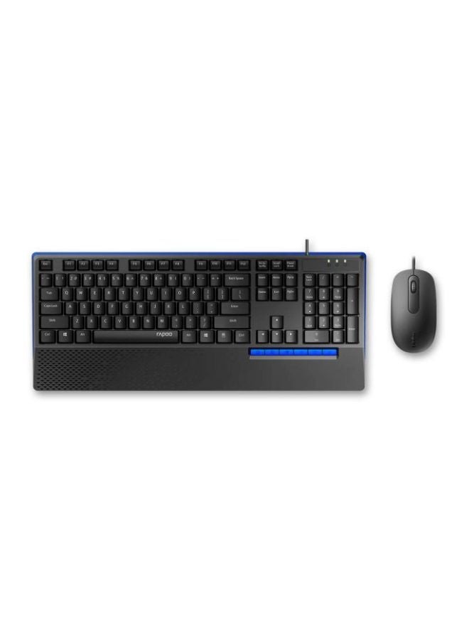 Rapoo - Wired Keyboard And Mouse Set Black - Image 1