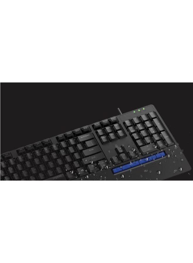 Rapoo - Wired Keyboard And Mouse Set Black - Image 1