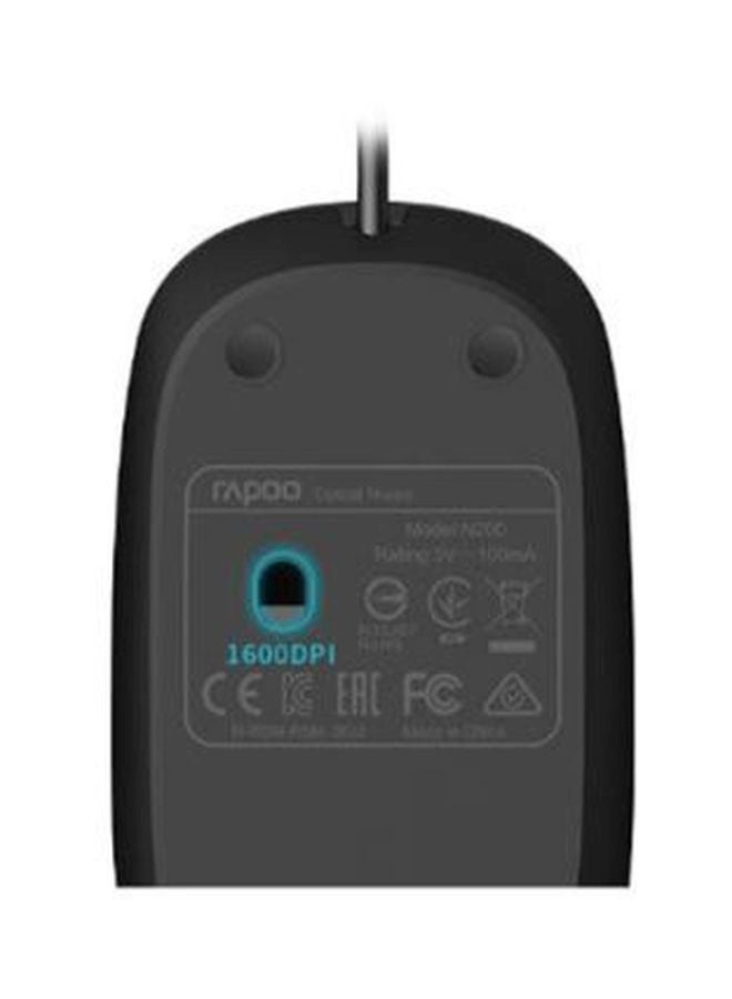 Rapoo - Wired Keyboard And Mouse Set Black - Image 1