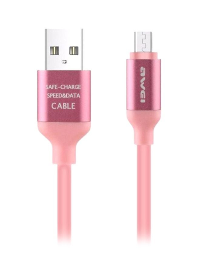 Awei Micro USB Charging Cable Pink