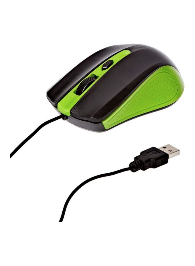 Enet Wired Optical Mouse Green/Black  - Image 2