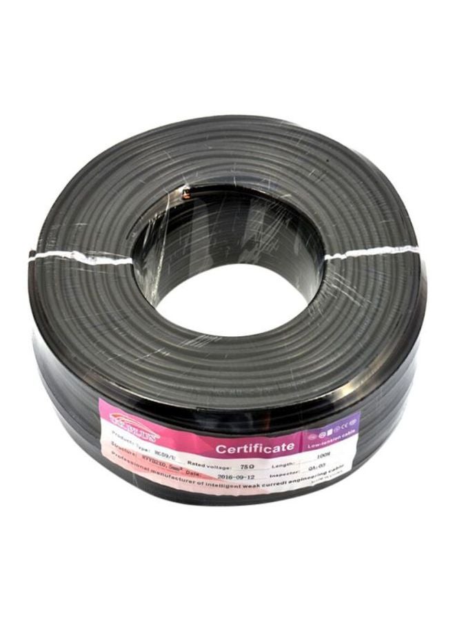 UK PLUS Coaxial Cable With DC Power Cable Connector Black