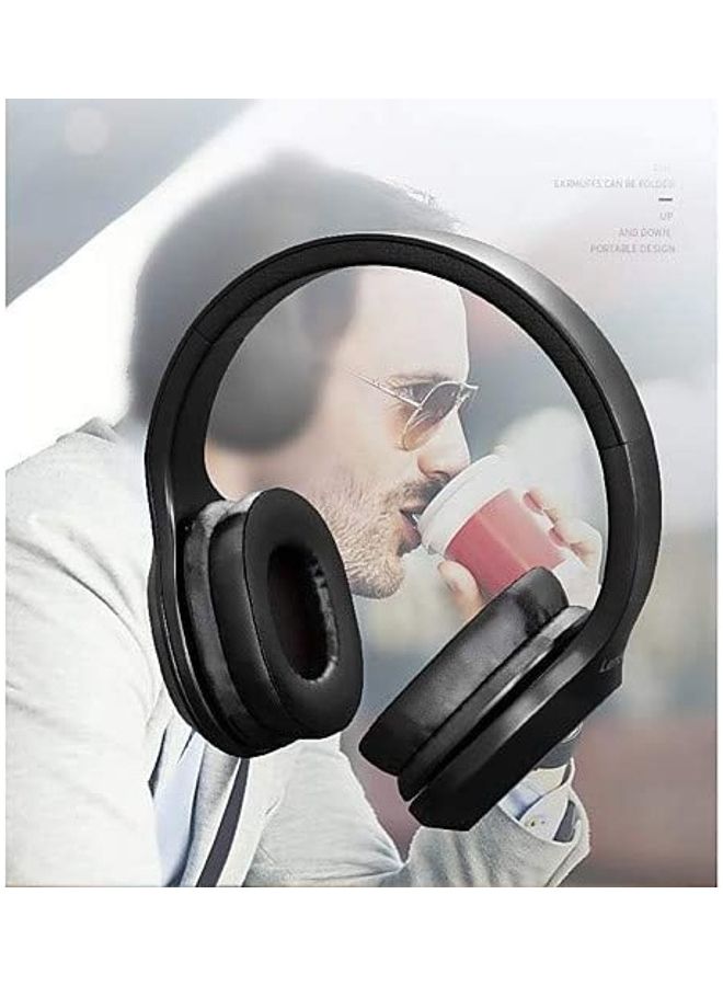 Lenovo - HD100 Bluetooth Over-Ear Headphone Black - Image 1