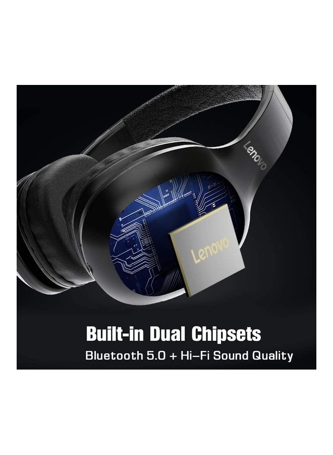 Lenovo - HD100 Bluetooth Over-Ear Headphone Black - Image 1