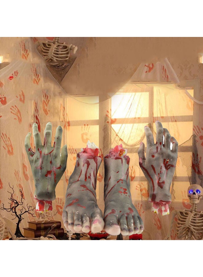 Halloween Horror Props Fake Human Arm Hands And Foot Skin color 22.0x16.0x16.0ml - Image 5