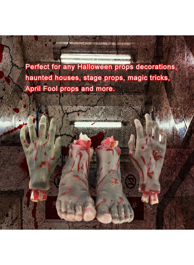 Generic - Halloween Horror Props Fake Human Arm Hands And Foot Skin color 21.0x9.0x5.0mm - Image 1