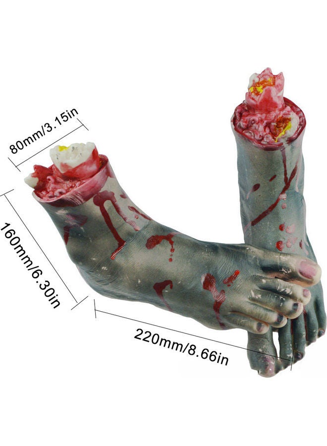 Generic - Halloween Horror Props Fake Human Arm Hands And Foot Skin color 21.0x9.0x5.0mm - Image 1