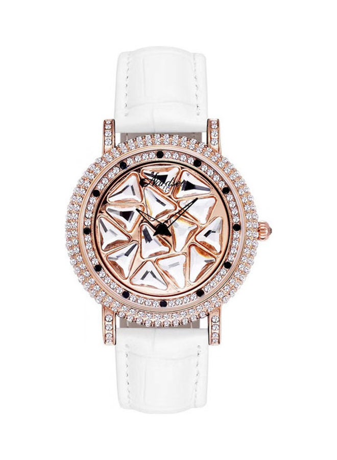 Girls' Watch Rhinestone Fashion Hours Leather Bracelet Clock Girl Birthday Gift Box  - Image 1