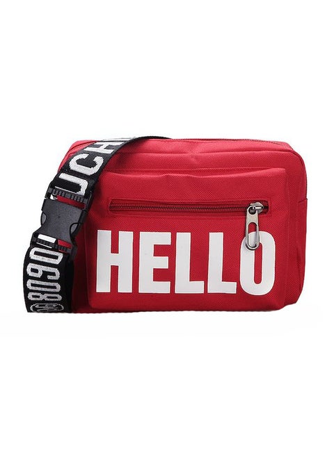 Hello Printed Crossbody Bag Red/Black/White