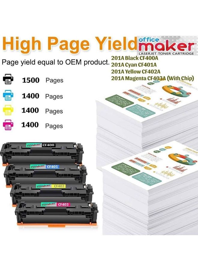 أوفيس ميكر مجموعة أدوات مكتبية مكونة من 4 قطع طراز 201A متعدد الألوان - Image 2