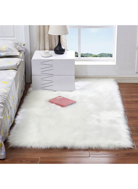 Long Plush Ultra Soft Fluffy Rug White 300x300ml