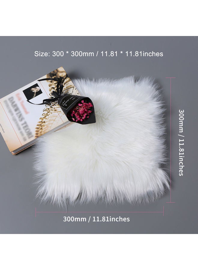 Long Plush Ultra Soft Fluffy Rug White 300x300ml