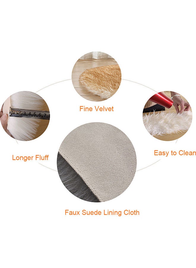 Long Plush Ultra Soft Fluffy Rug White 300x300ml