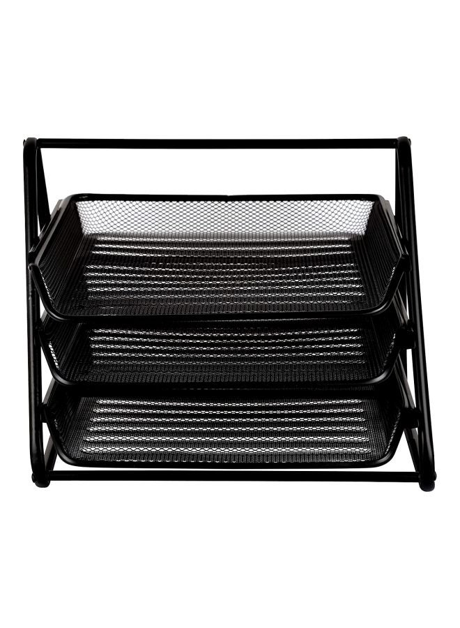 ROCO 3-Tier Mesh Letter Tray Black - Image 1