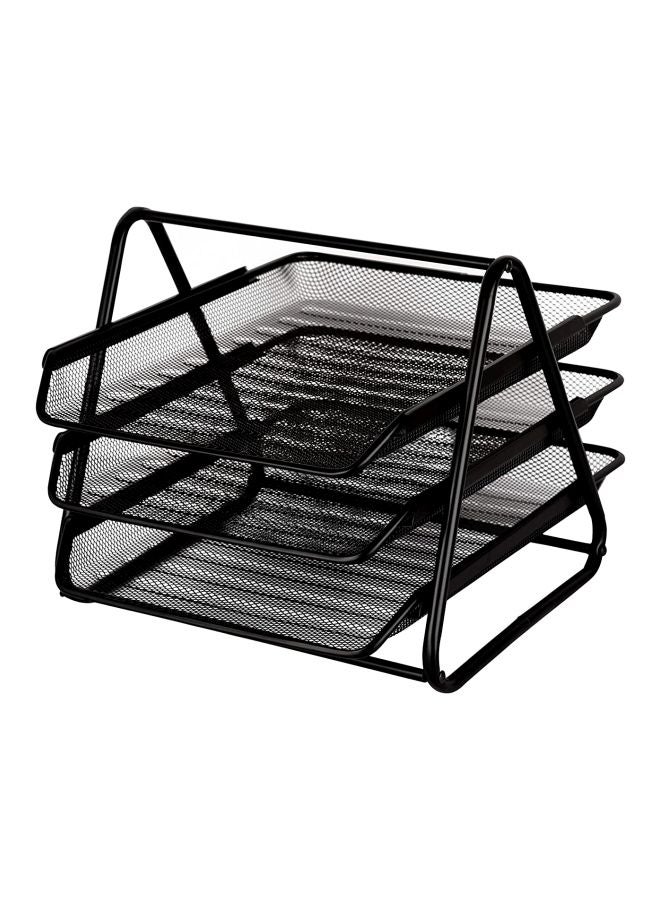 ROCO 3-Tier Mesh Letter Tray Black - Image 2