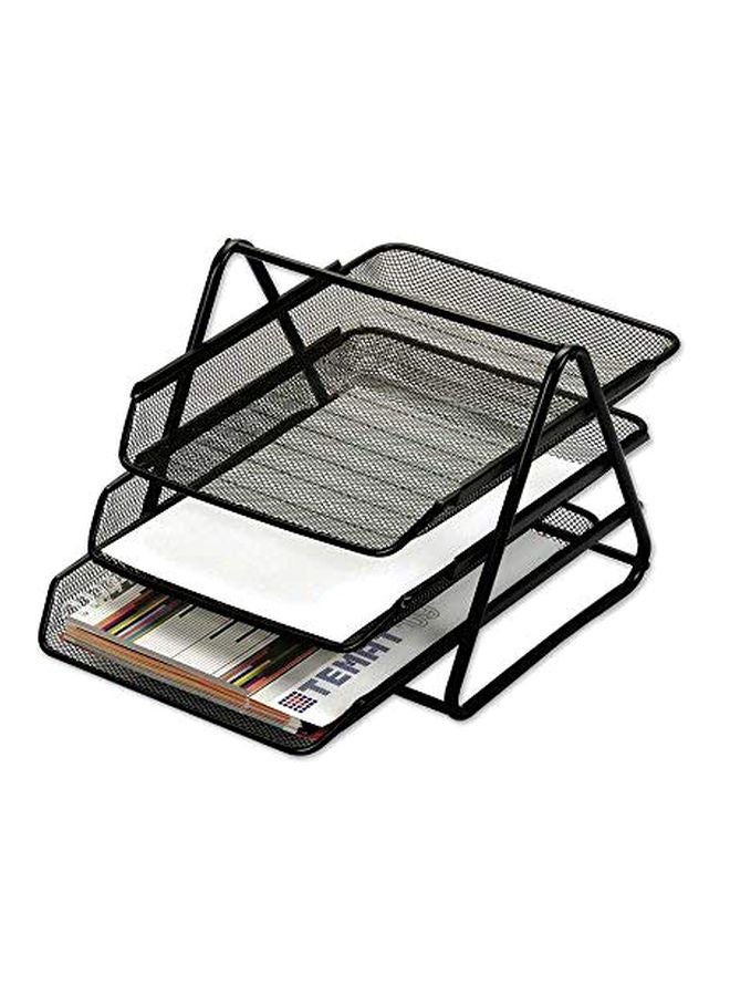 ROCO 3-Tier Mesh Letter Tray Black - Image 4