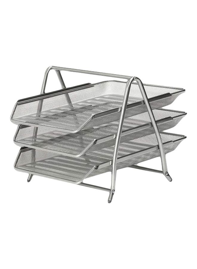 ROCO 3-Tier Mesh Letter Tray Silver - Image 2