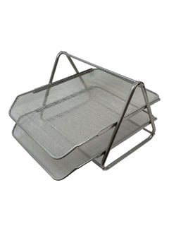 ROCO 2-Tier Mesh Letter Tray Silver | Best Price KSA | Riyadh, Jeddah