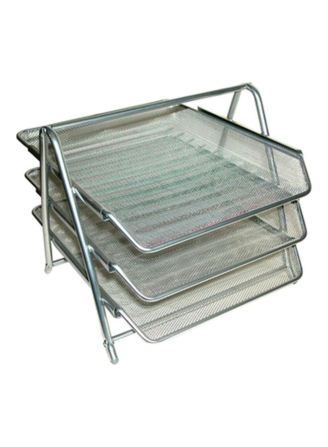 ROCO 3-Tier Mesh Letter Tray Silver - Image 1