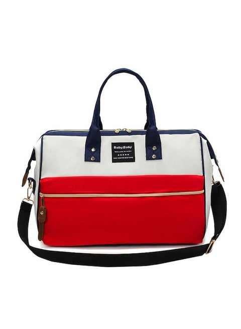 Colourblock Pattern Shoulder Bag Red/White/Navy