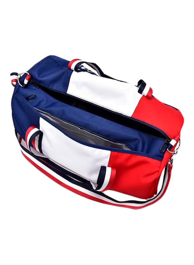Beauenty - Colourblock Pattern Duffel Bag Blue/White/Red - Image 1