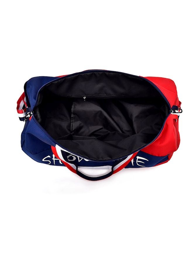 Beauenty - Colourblock Pattern Duffel Bag Blue/White/Red - Image 1