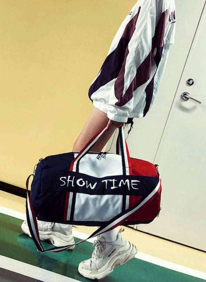 Beauenty - Colourblock Pattern Duffel Bag Blue/White/Red - Image 1