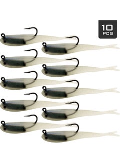 10Pcs 75mm 6g Fishing Lures with Jig Head Hook Jigs Soft Fishing Bait 10*2*8cm
