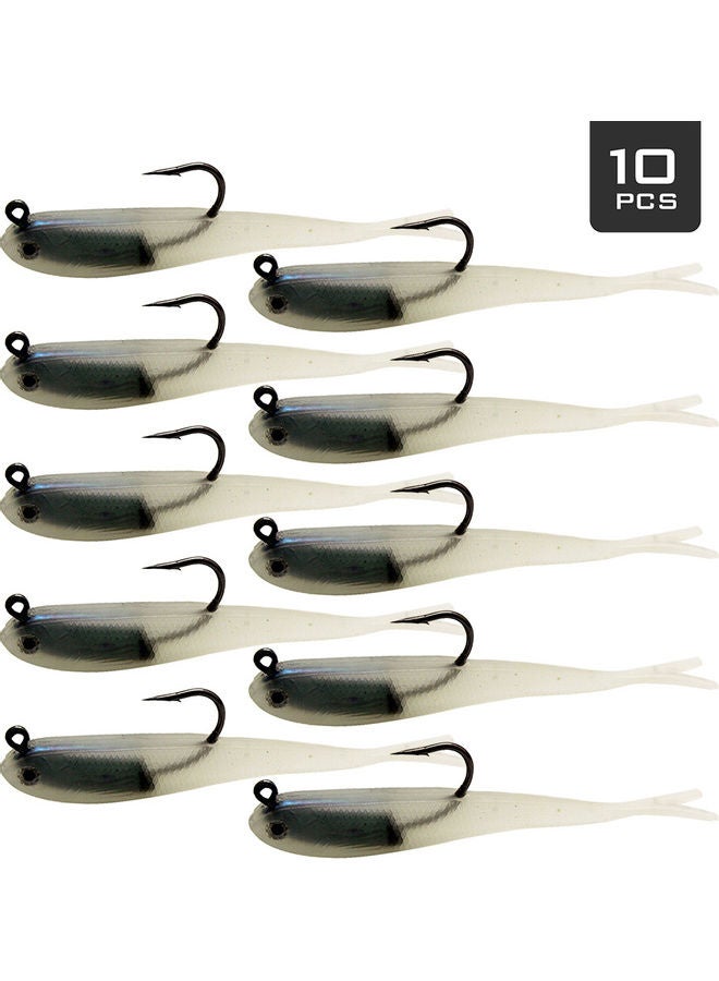 Generic - 10Pcs 75mm 6g Fishing Lures with Jig Head Hook Jigs Soft Fishing Bait 10*2*8cm - Image 1