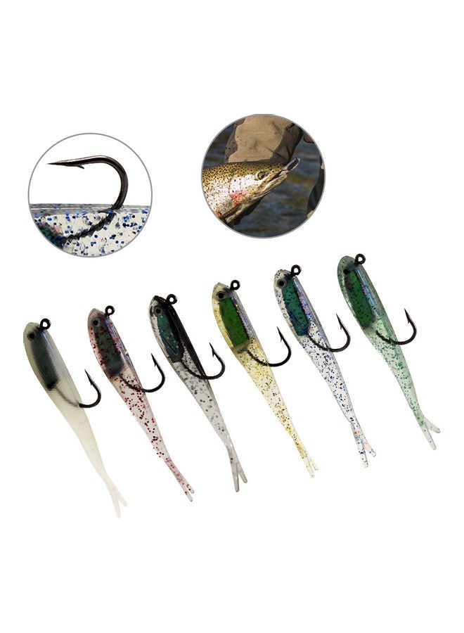 Generic - 10Pcs 75mm 6g Fishing Lures with Jig Head Hook Jigs Soft Fishing Bait 10*2*8cm - Image 1