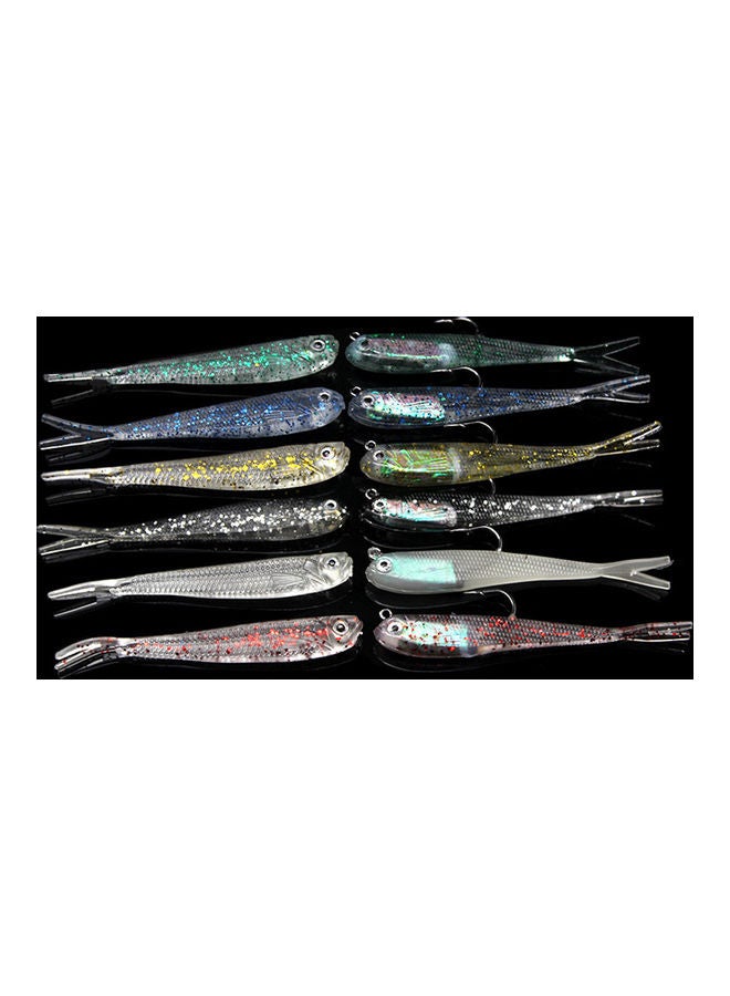 Generic - 10Pcs 75mm 6g Fishing Lures with Jig Head Hook Jigs Soft Fishing Bait 10*2*8cm - Image 1