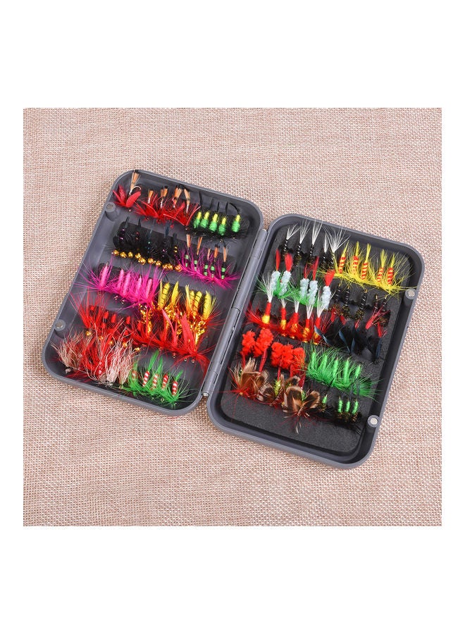 Generic - Fly Fishing Flies Kit 20/100pcs Assorted Fly Fishing Lures Hooks with Fly Box 13.5*2.7*9.5cm - Image 1