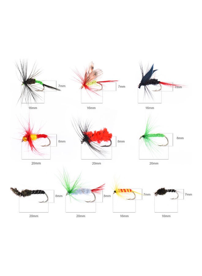 Generic - Fly Fishing Flies Kit 20/100pcs Assorted Fly Fishing Lures Hooks with Fly Box 13.5*2.7*9.5cm - Image 1