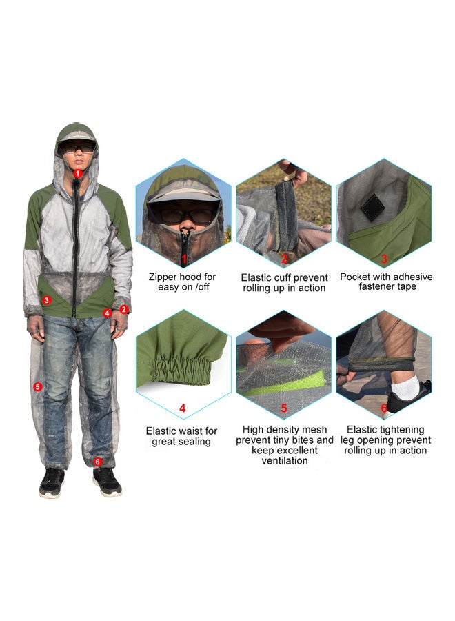 Generic Outdoor Mosquito Repellent Suit Bug Jacket Mesh Hooded  XXXL 15*1*12cm - Image 5