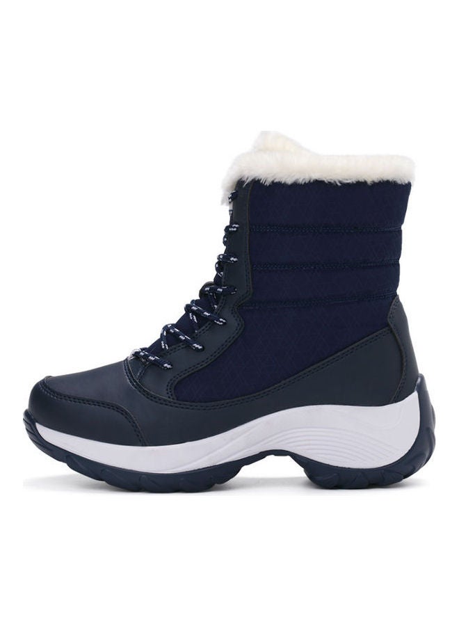 Beauenty Solid High-Top Warm Ankle Boots Blue  - Image 2