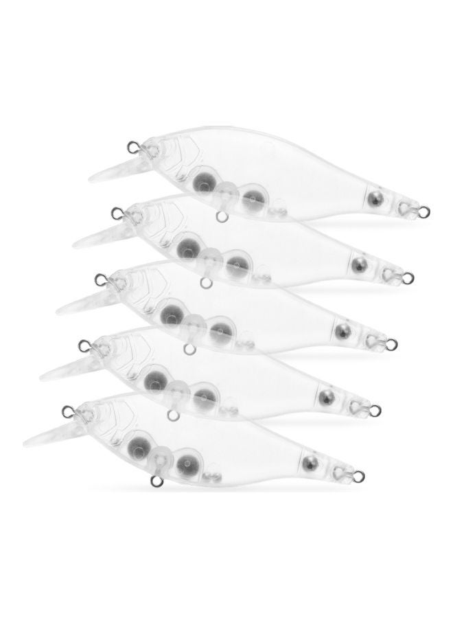 Generic 5pcs Transparent Fishing Lure Blank Hard Body Sinking Bait Fishing Bass Lure Fishing Lure Artificial Bait Crankbait Unpainted Rattle Jerkbait Fishing Tackle 3.7in 0.5oz / pc CC10 18*3*10cm - Image 1