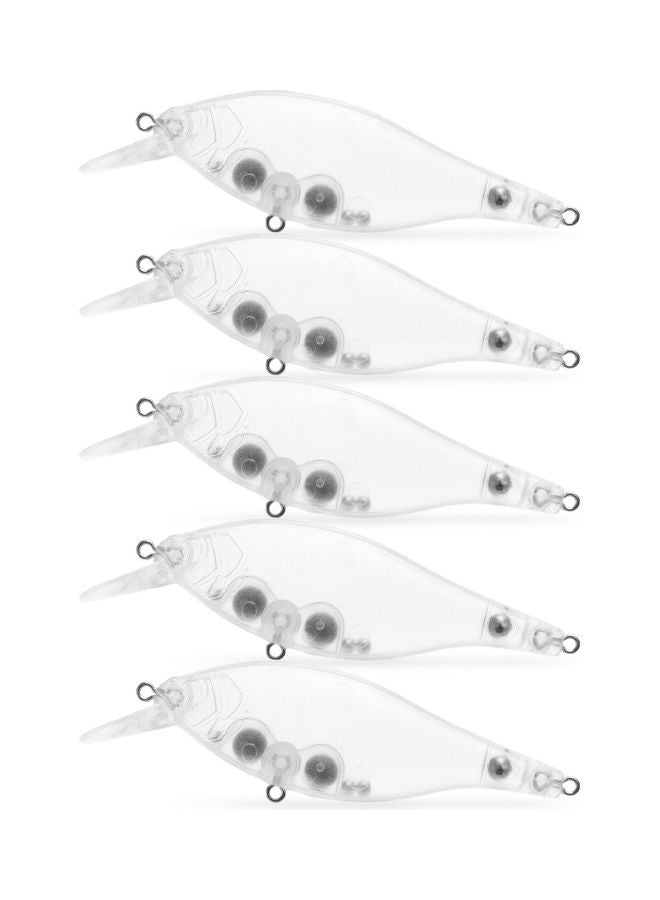 Generic 5pcs Transparent Fishing Lure Blank Hard Body Sinking Bait Fishing Bass Lure Fishing Lure Artificial Bait Crankbait Unpainted Rattle Jerkbait Fishing Tackle 3.7in 0.5oz / pc CC10 18*3*10cm - Image 3