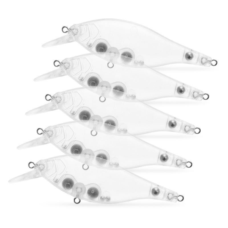 Generic 5pcs Transparent Fishing Lure Blank Hard Body Sinking Bait Fishing Bass Lure Fishing Lure Artificial Bait Crankbait Unpainted Rattle Jerkbait Fishing Tackle 3.7in 0.5oz / pc CC10 18*3*10cm - Image 5