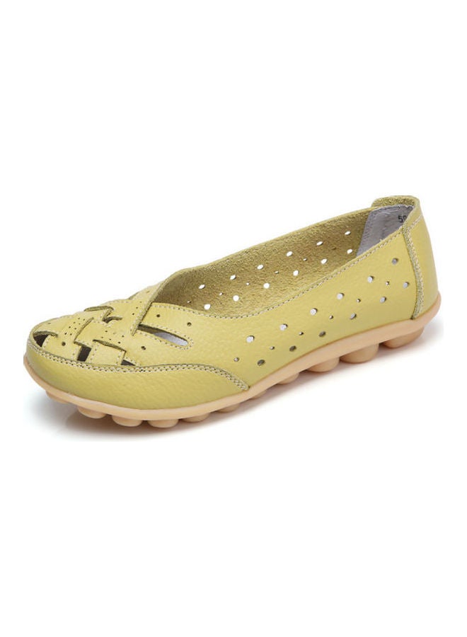 بيوينتي حذاء باليرينا بدون رباط بتصميم مضفر أخضر - Image 1