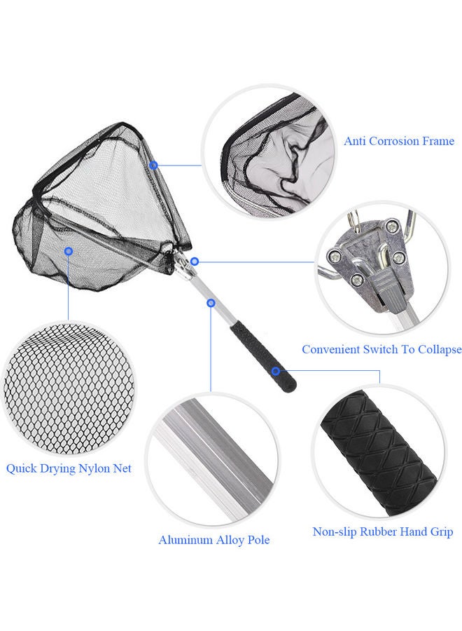 Generic - Folding Fish Landing Net Collapsible Triangular Fly Fishing Net Fish Catching or Releasing 30*3*12cm - Image 1