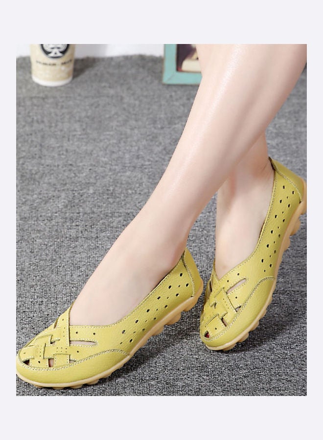 بيوينتي حذاء باليرينا بدون رباط بتصميم مضفر أخضر - Image 2