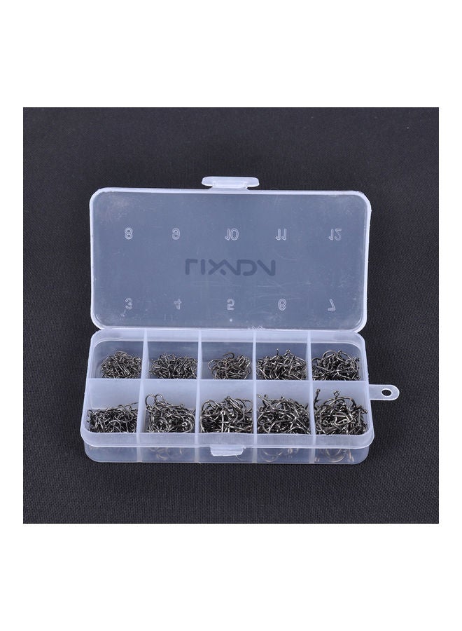 Generic - Lixada 500pcs Carbon Steel Fishing Hooks 3# -12# 10 Sizes with Hole Fishing Tackle Box 13*2.6*7cm - Image 1