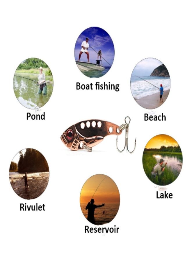 Generic VIB Metal Fishing Lure Vivid Vibrations Lure Fishing Bait Artificial Hard Bait Fishing Tackle Lure 3D Eyes 1.4in/0.1oz 6*1*4cm - Image 3