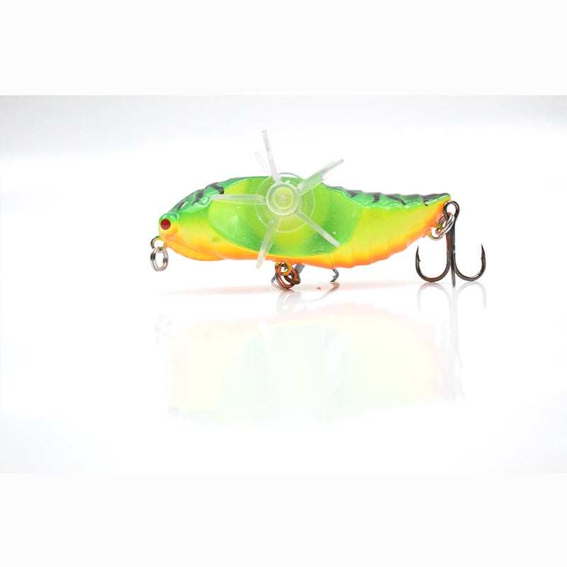 Cicada Lures with Rotational Double Propeller Wings Bionic Fishing Lure Floating Bait Artificial Bait Lifelike Insect Fishing Tackle 3in/0.5oz 04 14*4.5*8cm