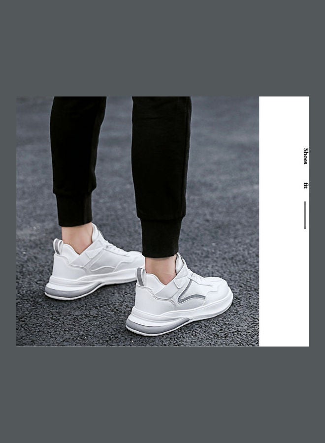 Beauenty Round Toe Lace-Up High Top Sneakers White  - Image 3