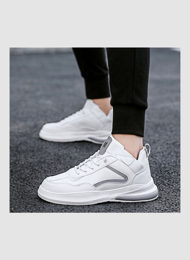 Beauenty Round Toe Lace-Up High Top Sneakers White  - Image 4